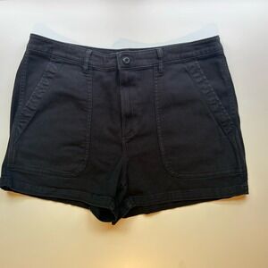 Quince Organic Stretch Cotton Chino Shorts Black 14‎ Revive 3" Inseam Minimalist